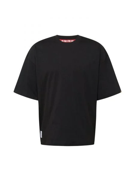 ALPHA INDUSTRIES Tricou portocaliu deschis / negru alb