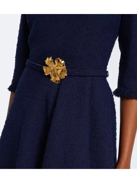 Rochie midi Oscar De La Renta din tweed albastru