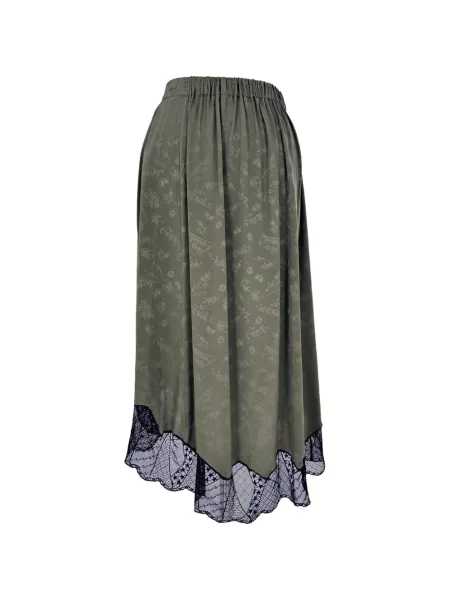 Fustă midi Zadig&voltaire cu imagine din dantelă verde