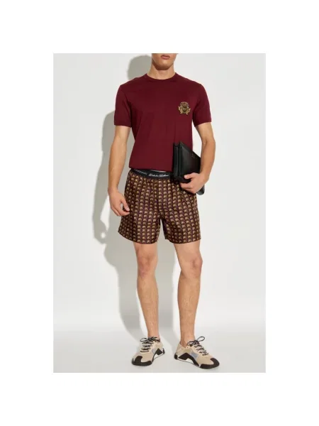 Jedwabne szorty Dolce And Gabbana brązowe