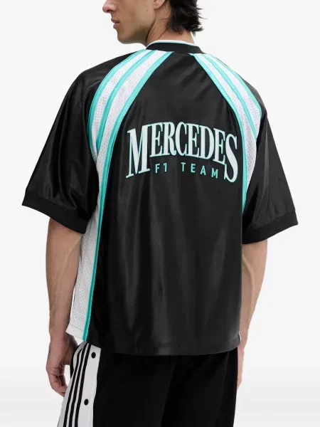 Tricou Adidas cu imagine plasă cu dungi negru