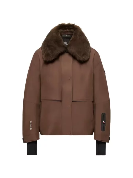 Με κολάρο μονωμένος μπουφάν σκι Moncler Grenoble καφέ