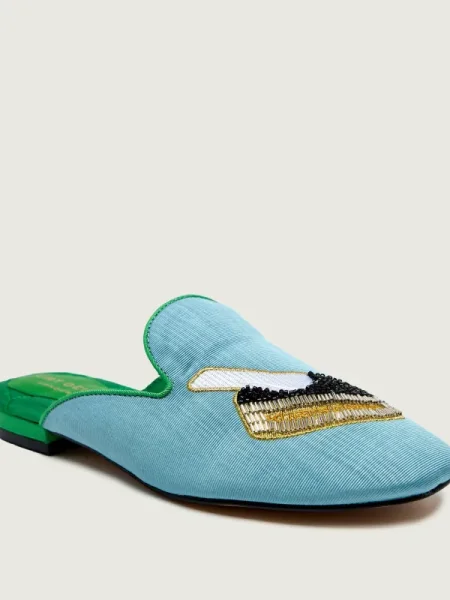 Kurt Geiger Mules încălțăminte EMBROIDERED albastru
