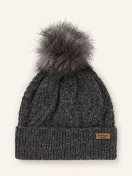 Barbour Čepice Elsdon S Umělou Kožešinou tmavě šedá
