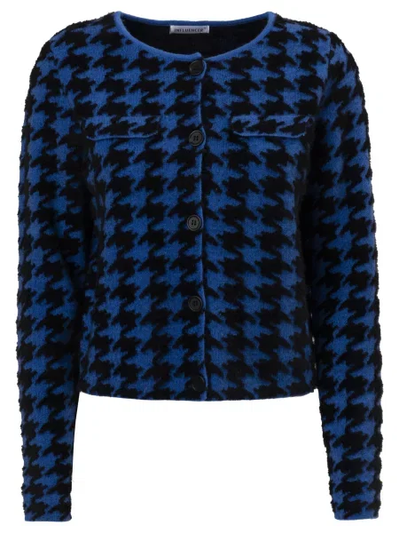 Influencer Geacă tricotată cobalt albastru