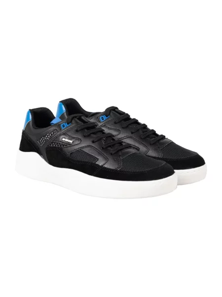 Sneakersy Geox skórzane wiązane czarne