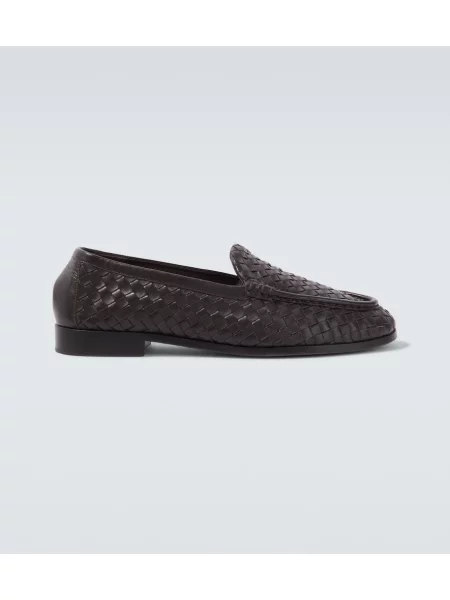 Usnjene loaferke Bottega Veneta rjava