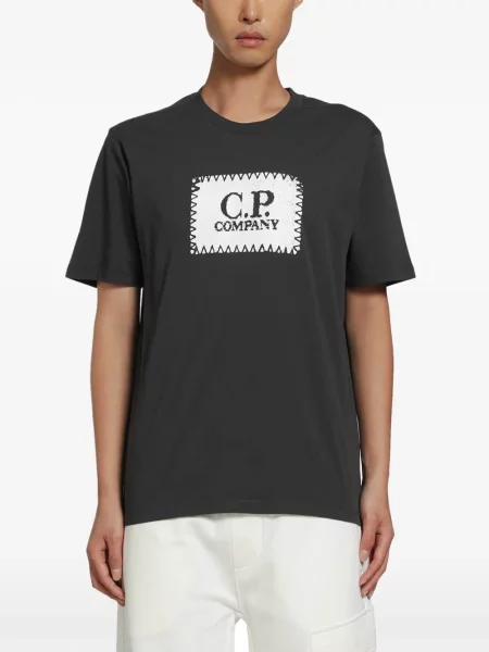 Scurt tricou C.p. Company din jerseu cu autograf gri