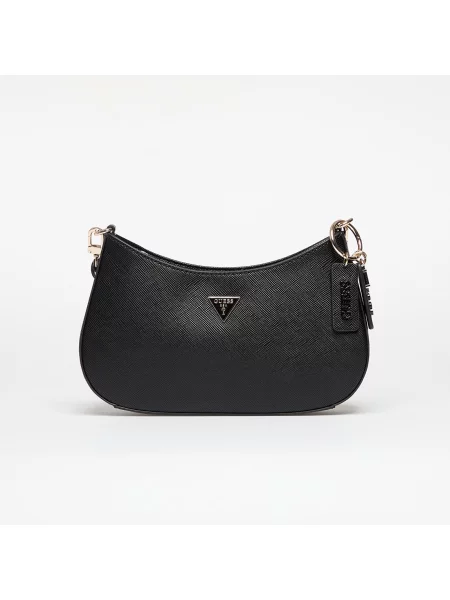 Lniana torebka Guess czarna