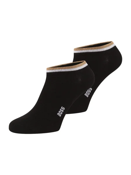 BOSS Nogavice svetlo rjava / črna bela