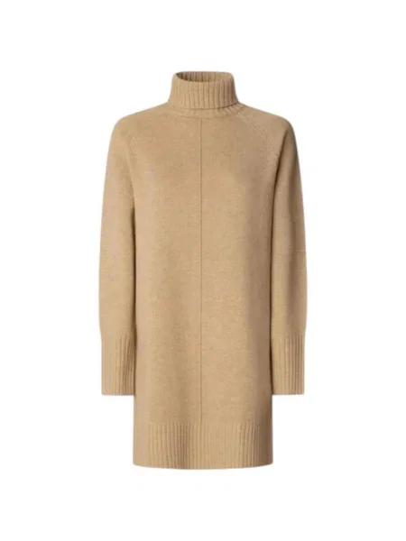 Rochie din denim Pepe Jeans bej