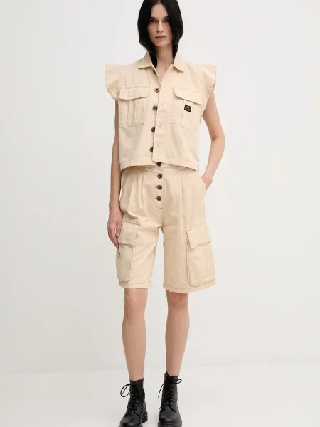 Шорти Alpha Industries Sailor Cargo Shorts Wmn однотонна висока посадка бежевий