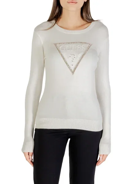 Sweter Guess z nadrukiem biały