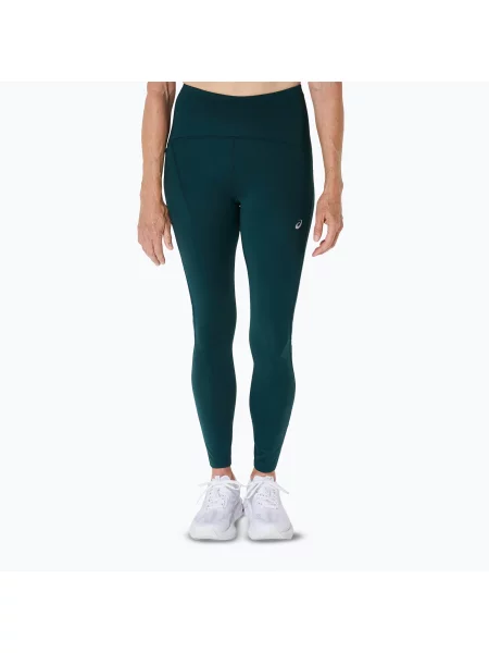 Legginsy do biegania ASICS Road High Waist saxon green zielone