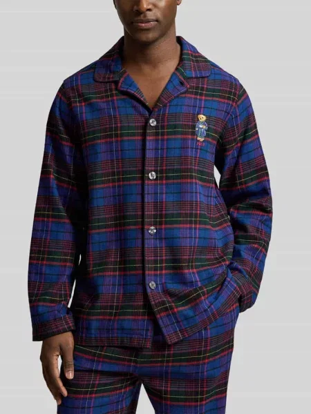 Haftowana piżama Polo Ralph Lauren Underwear granatowa