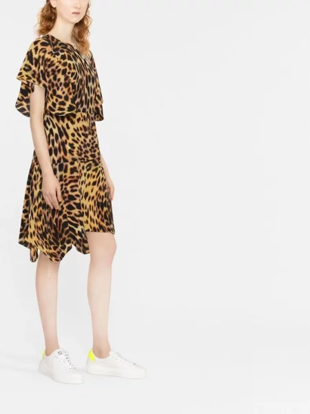 Hedvábné leopardí šaty Stella Mccartney s potiskem