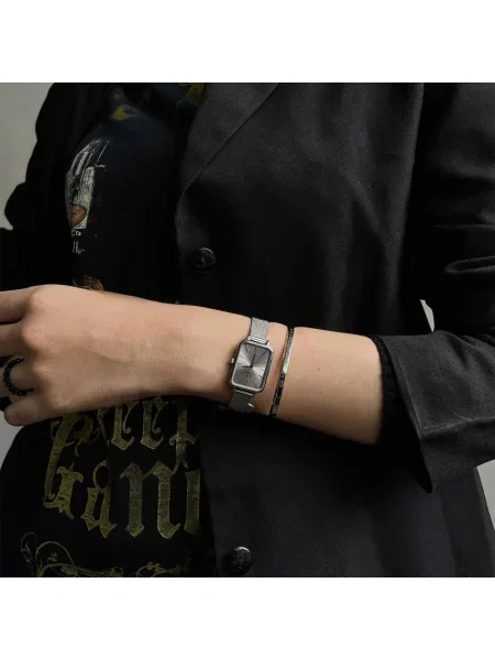 Daniel Wellington zegarek Quadro srebrny szary
