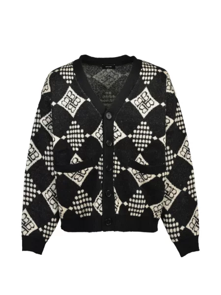 Cardigan Breath tricotate cu imprimeu geometric negru