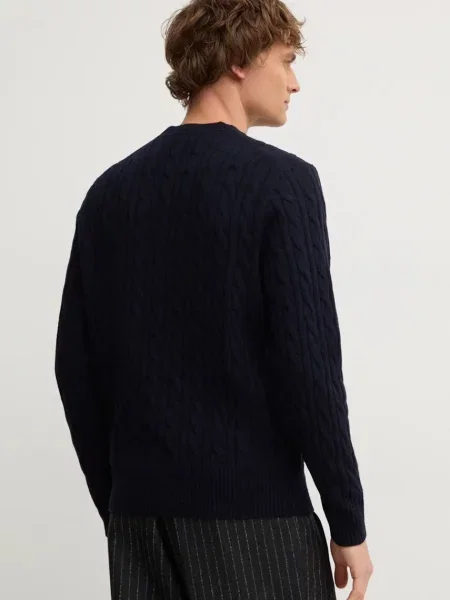 Lacoste pulover de lana barbati marin albastru