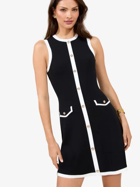 Lipsy Obleka črna bela