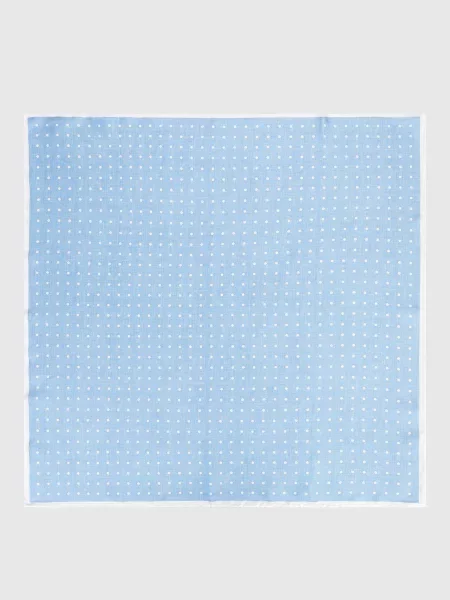 Хустка із шовку в горох Agnona блакитна