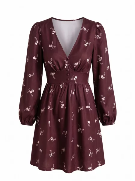 Cupshe Letné šaty Floral bordová