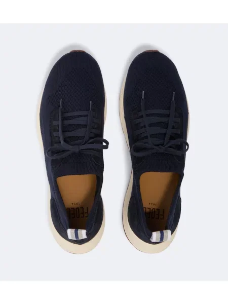 Sneakerși Fedeli din piele de căprioară albastru