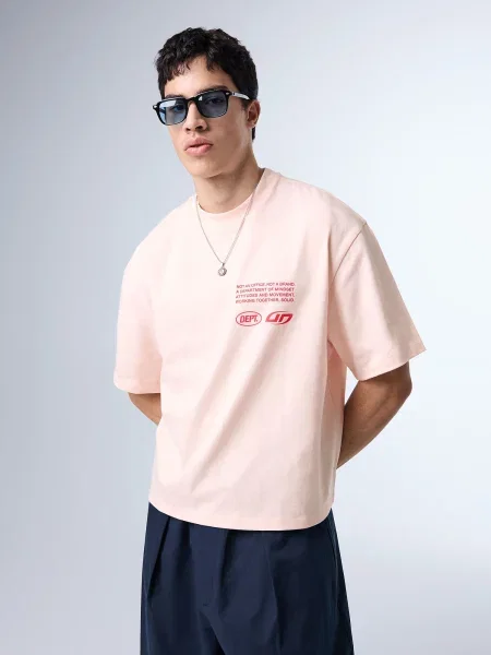 Bershka Tričko pastelovo ružová červená