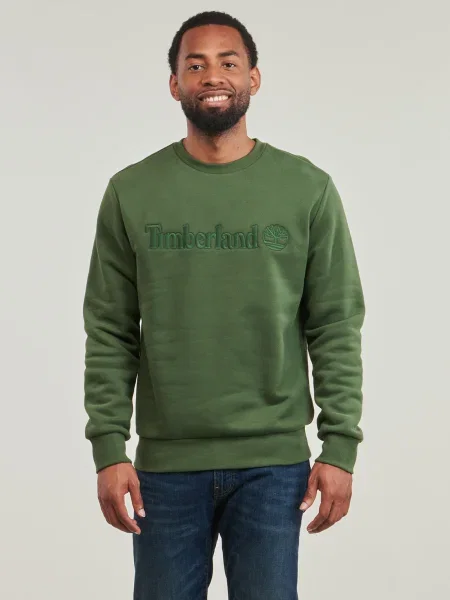 Pánska mikina Timberland s výšivkou Tonal Crew Neck black forest green čierna