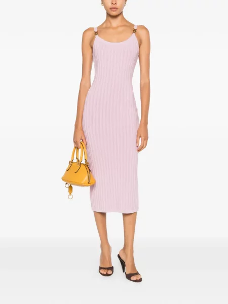 Rochie midi Versace tricotate roz