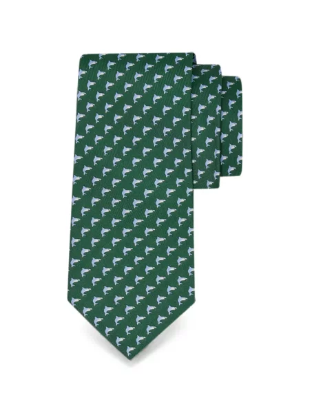 Cravată Ferragamo de mătase cu imagine verde