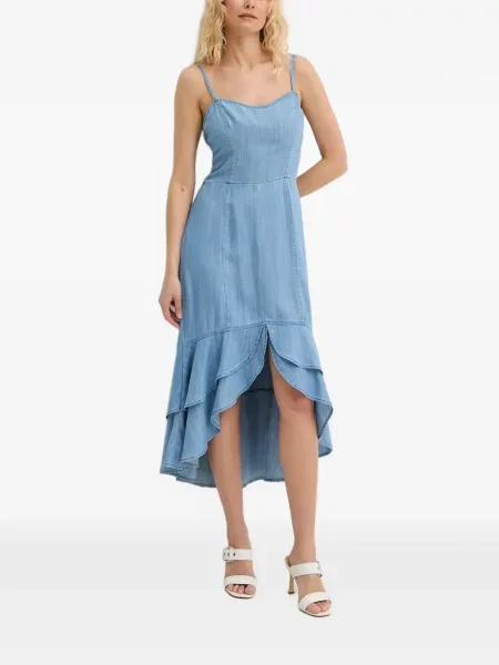 Rochie midi Guess cu volane albastru