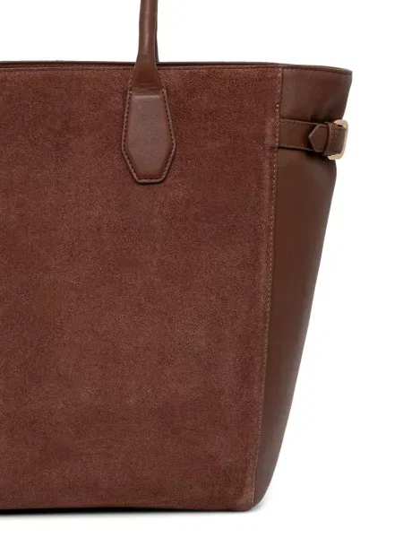 Geantă shopper Guess din piele de căprioară maro