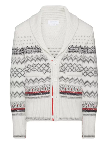 Cardigan Thom Browne tricotate alb