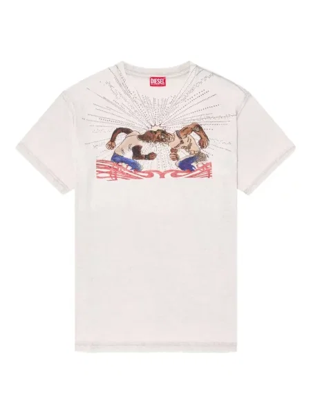 Tricou Diesel cu imagine alb