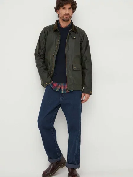 Barbour kurtka Short Bedale Wax Jacket przejściowa zielony