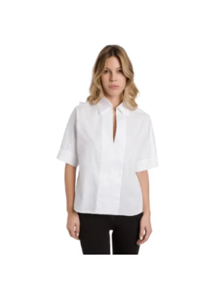 Bluzka Dondup z krótkim rękawem biała