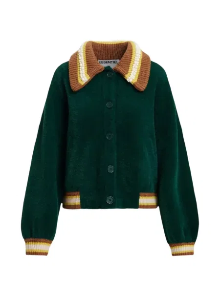 Gulerat geacă Essentiel Antwerp cu blană verde