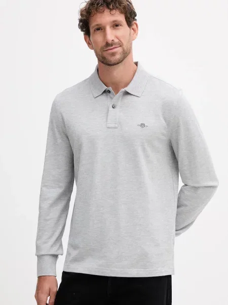 Majica z dolgimi rokavi Gant siva