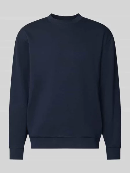 Sweter o kroju slim fit z czystej bawełny TOM' Selected Homme granatowy