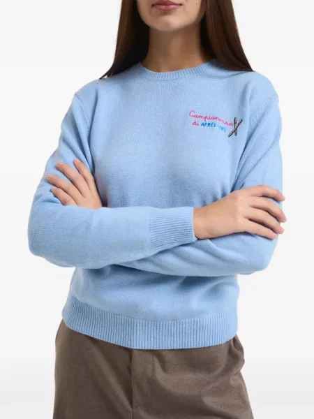 Pulover Mc2 Saint Barth cu broderie albastru