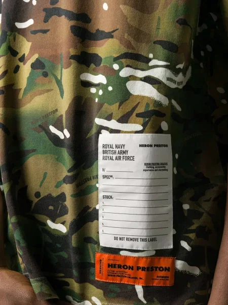 Tricou Heron Preston cu imagine cu model camuflaj verde