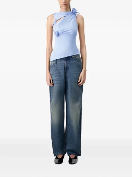 Top Coperni cu model floral albastru