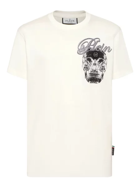 Tricou Philipp Plein cu imagine alb