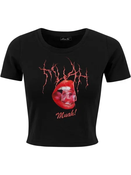 Mister Tee Tricou Muah roșu carmin / negru alb