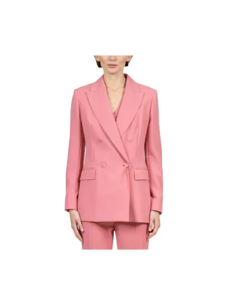 Marynarka Max Mara Studio wełniana dwurzędowa różowa