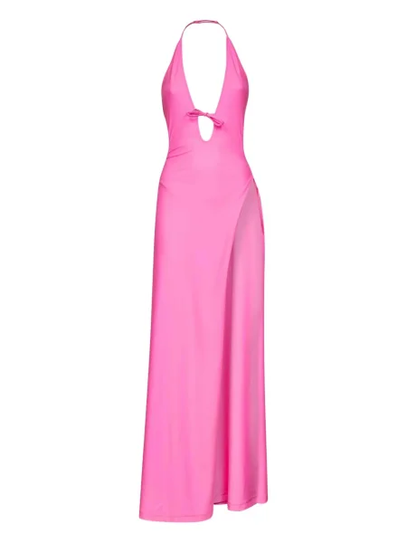 Rochie maxi Balenciaga cu gât halter de costum roz
