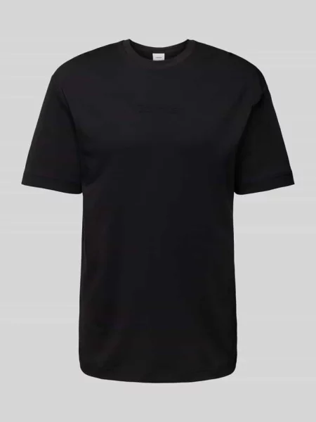 T-shirt z detalem z logo model ‘TECH INTERLOCK’ Calvin Klein czarna