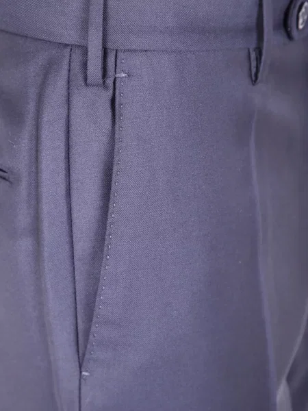 Pantaloni Incotex de lână fără toc albastru