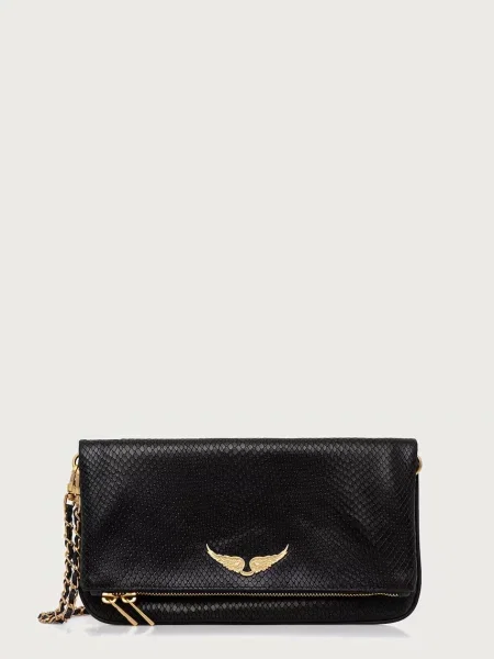 Zadig&Voltaire crossbody torbica usnjena črna
